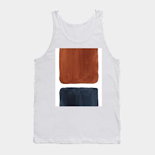 Terracotta and navy color blocks Tank Top